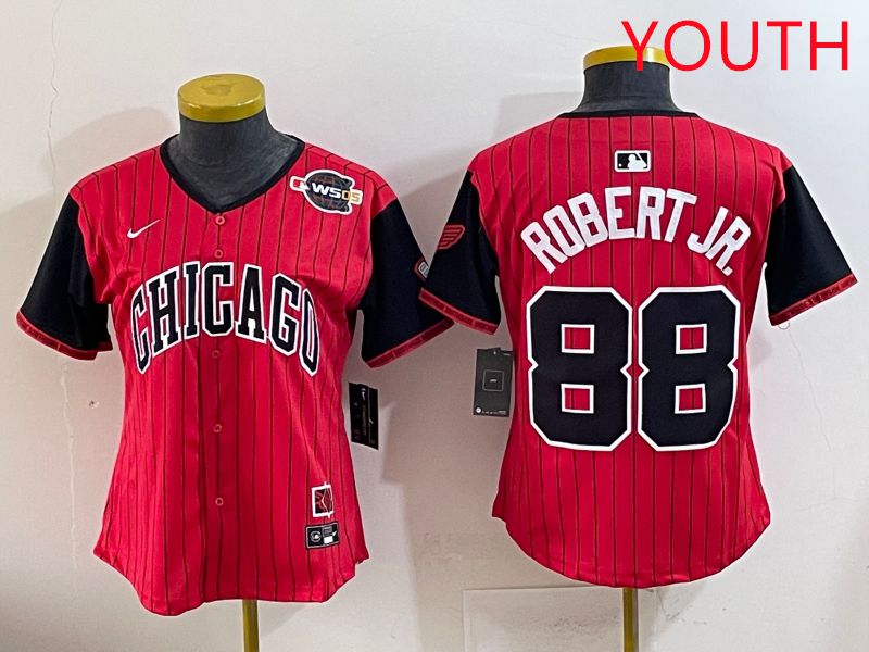 Youth 2025 Chicago White Sox #88 Robert jr Red Joint Name Nike MLB Jersey style 11->youth mlb jersey->Youth Jersey